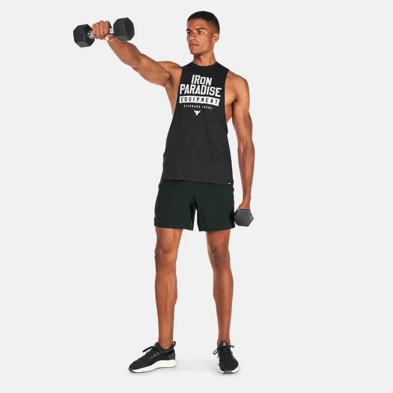 UNDER ARMOUR Black Men's Project Rock Iron Muscle Tank Top for Men | Best Price UAE